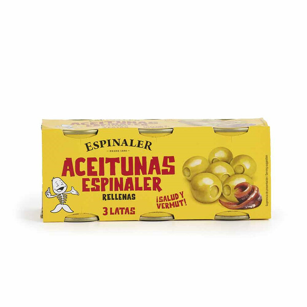 Aceitunas Rellenas de Anchoa Espinaler Pack (3X50 Gr)