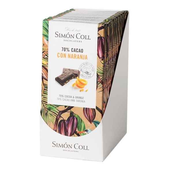 Chocolate 70% Cacao con Naranja de Simón Coll 85gr. (2)