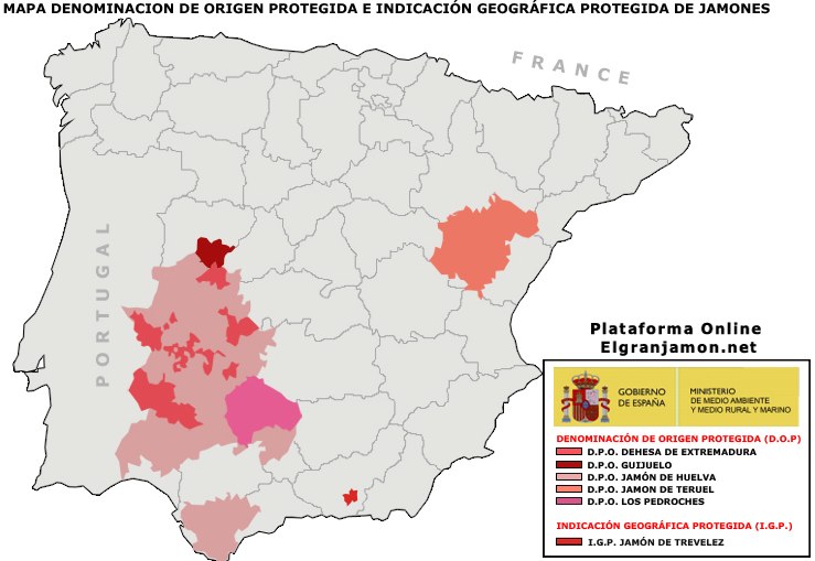 zonas denominaciones de origen jamón ibérico
