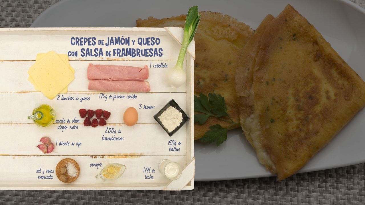 receta de crepes con jamon y queso