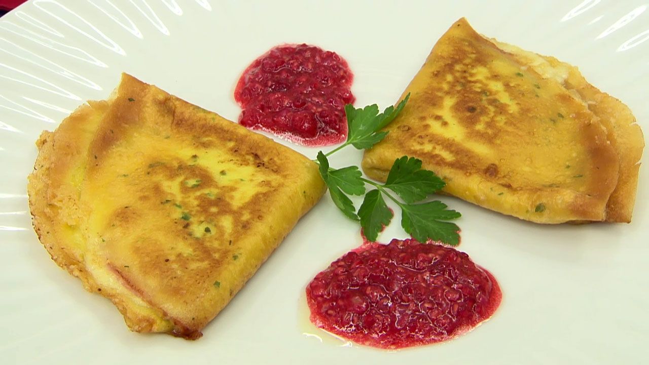 receta de crepes con jamon y queso