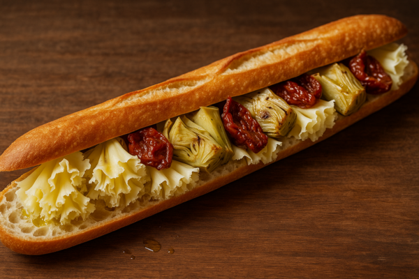 Bocadillo Gourmet Mediterráneo con Queso Tête de Moine: Tradición, Sabor y Elegancia