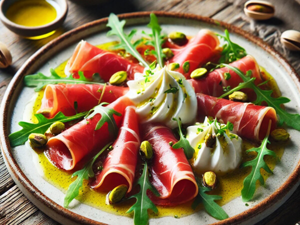 Post: Recetas Jamón Serrano con Crema de Queso Manchego, Rúcula y Pistacho: Una Combinación Gourmet