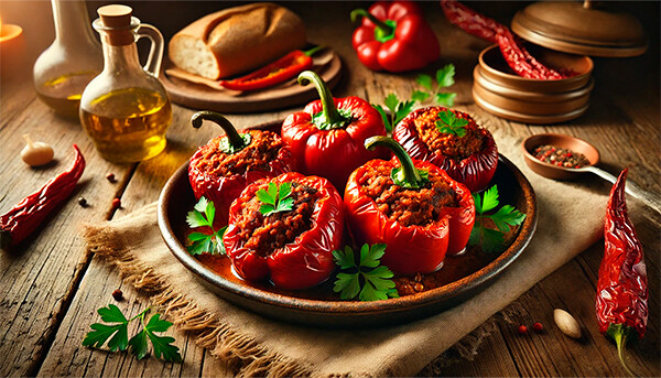 Pimientos Rellenos de Morcilla de Burgos