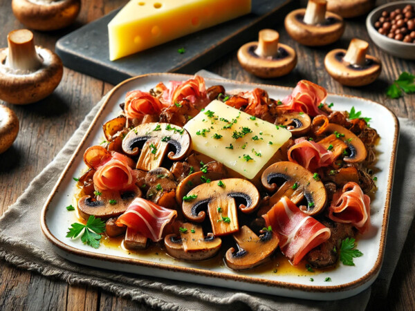 Setas con Queso Idiazabal y Jamón Ibérico: Una Delicia Gourmet