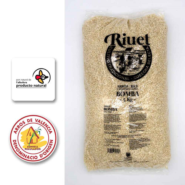 Arroz Bomba Artesano Riuet 5kg.