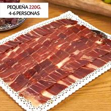 Bandeja de Jamón de Bellota Ibérico 50% Raza Ibérica cortado a mano 220g. Pequeña (4-6 Personas)