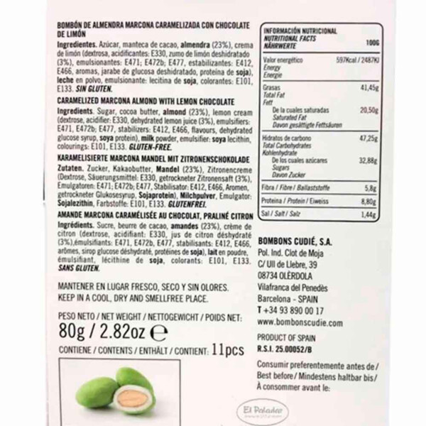 Bombones Catànies Green Lemon de Chocolates Cudié 60gr. (2)