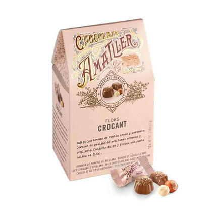 Bombones Flores Crocant de Chocolates Amatller 72g. | Exquisitos bombones con un toque crujiente