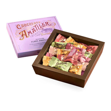 Caja de Bombones Selección Flores de Chocolates Amatller 180g | Exquisitos bombones con forma de flores
