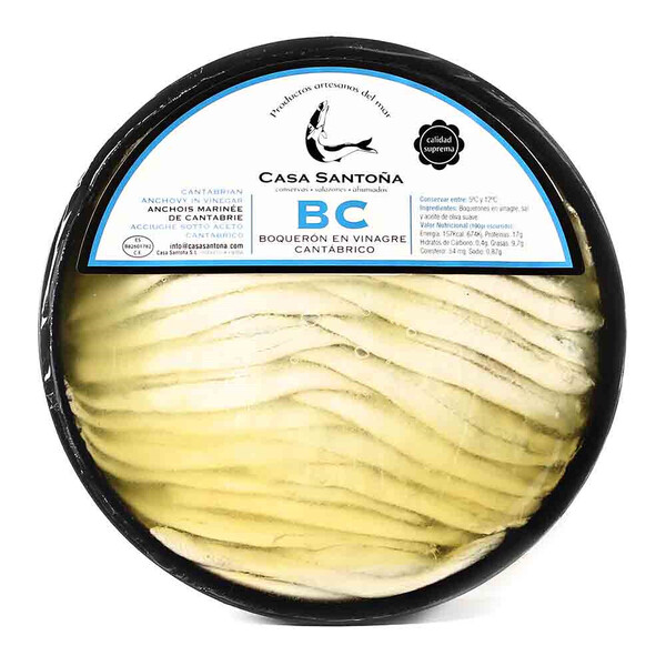 Boqueron Barqueta Casa Santoña 580g. Neto (44-50 filetes aprox.)