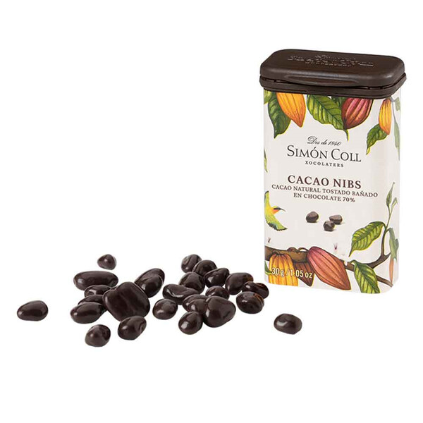 Porciones de Cacao Nibs De Simón Coll Lata 30gr.