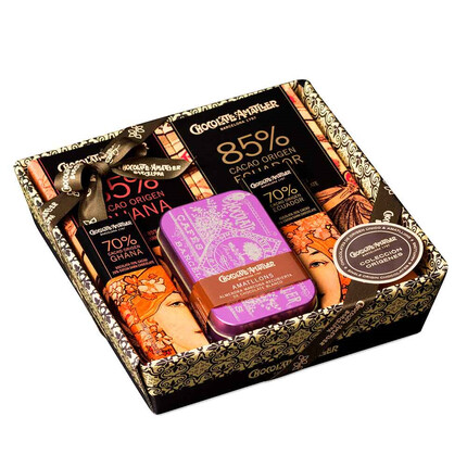 Surtido de Chocolates y Bombones "Cesta Orígenes de Amatller" | Disfruta de una selección exquisita de chocolates y bombones