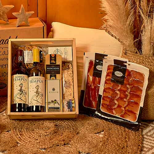 Cestas Y Lotes De Navidad - Lote 320-10 Caja Madera Epicerie Fine