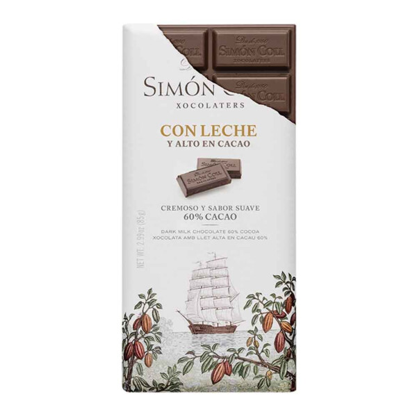 Cioccolato al 60% di cacao con latte 85g Simón Coll (2)