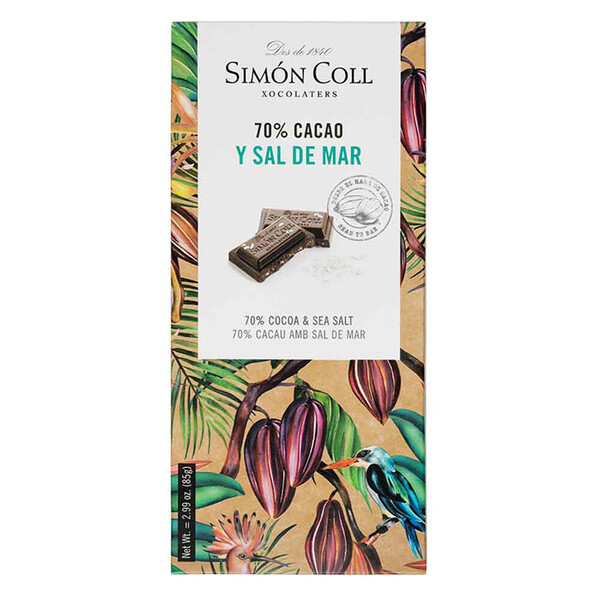 Chocolate 70% Cacao con Sal de Mar de Simón Coll 85gr.