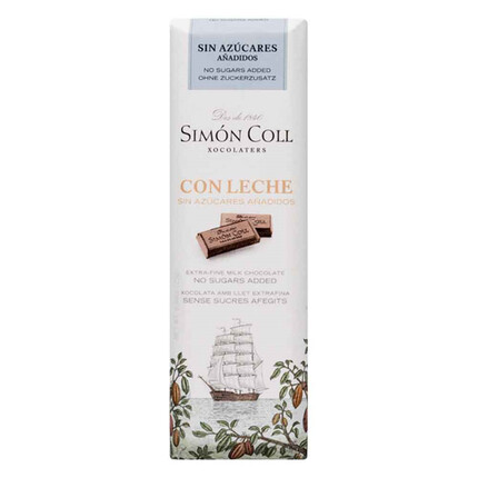 Chocolatina Simon Coll leche sin azúcares añadidos 25 g