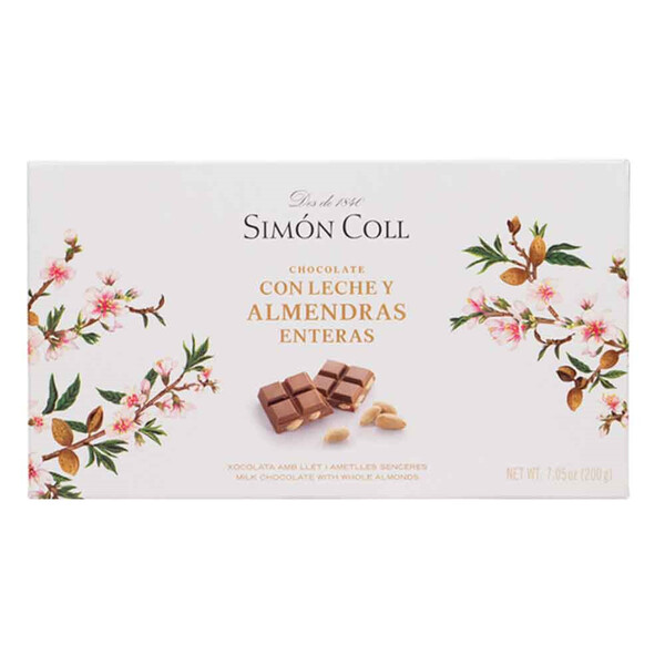 Chocolate con Leche y Almendras Enteras de Simón Coll (200g)