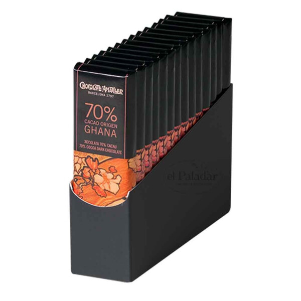 Chocolatina 70% Cacao Ghana de Chocolates Amatller 18gr. (1)