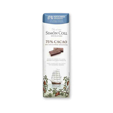 Mini tableta chocolate 75 % cacao sin azúcares añadidos 25 g