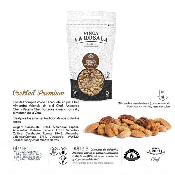 Cocktail Premium Chef La Rosala Tostado con sal Doypack 150g.