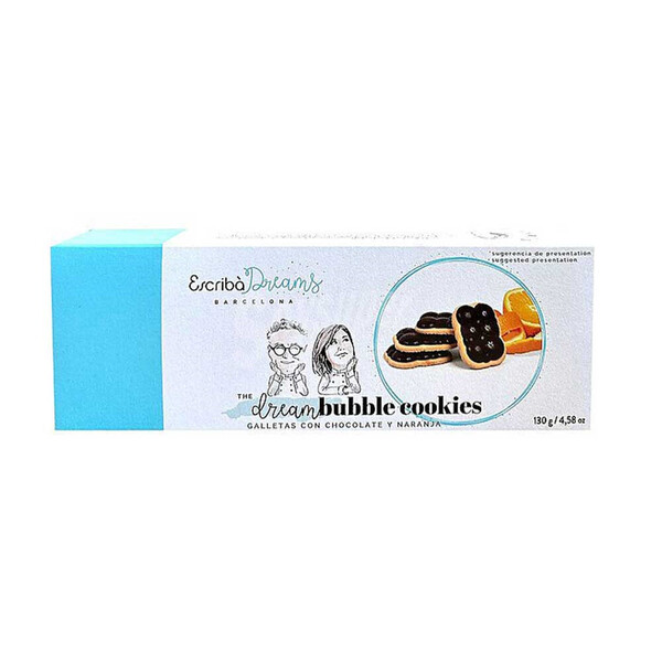 Galletas de mantequilla con chocolate y naranja The dream bubble cookies Escribà Dreams 130gr.