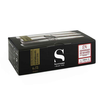 Espárragos de Navarra Blanco Extra - Conservas Serrano - 6/8 Frutos D.O. 390g