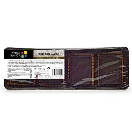 Galleta Petit Chevalier Chocolate Negro de Espiga Blanca 150g: Deliciosas y crujientes.