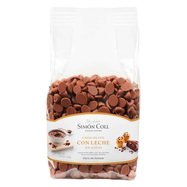 Gotas de Chocolate con Leche de Simón Coll "Especial para Repostería" 500gr.
