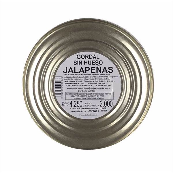 Lata Aceituna Deshuesada Jalapeña 2,5Kg. (1)