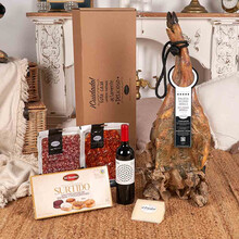 Lote Empresa 510-25 — paleta cebo ibérica, vino, queso y dulces