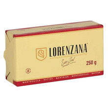 Mantequilla Lorenenzana sin Sal 250g.