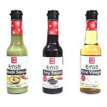 Pack 3 Salsas Especiales Comida Japonesa - Wasabi, Soja, Vinagre Arroz