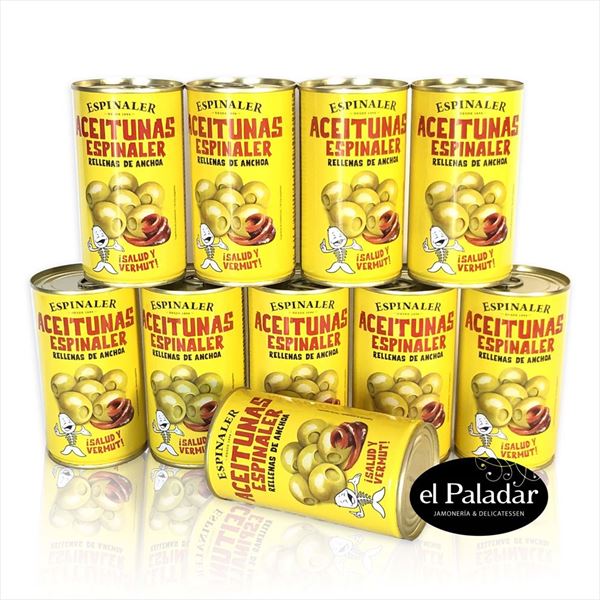 Pack Aceitunas Rellenas De Anchoa Espinaler (350G X10 Botes)