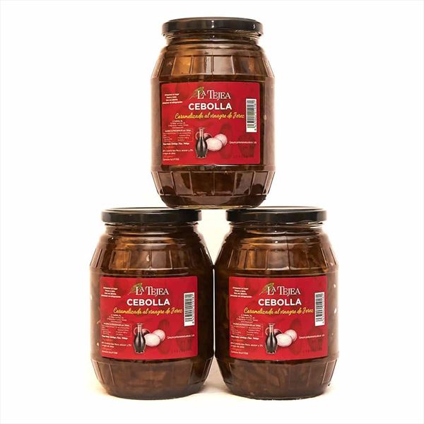 Pack Cebolla Caramelizada Al Vinagre De Jerez X3 La Tejea (1Kg. Cada Bote)