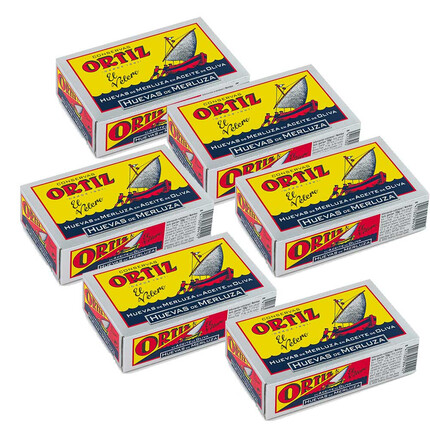Pack Huevas de Merluza en Aceite de Oliva Ortiz x6