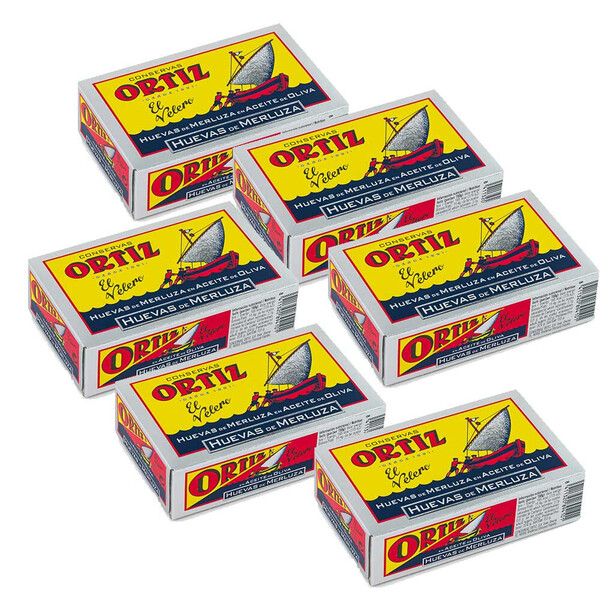 Pack Huevas de Merluza en Aceite de Oliva Ortiz x6