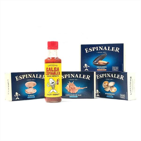 Packs Llevant Espinaler - Almejas, Berberechos, Mejillones, Caracol De Mar Y Salsa Espinaler.