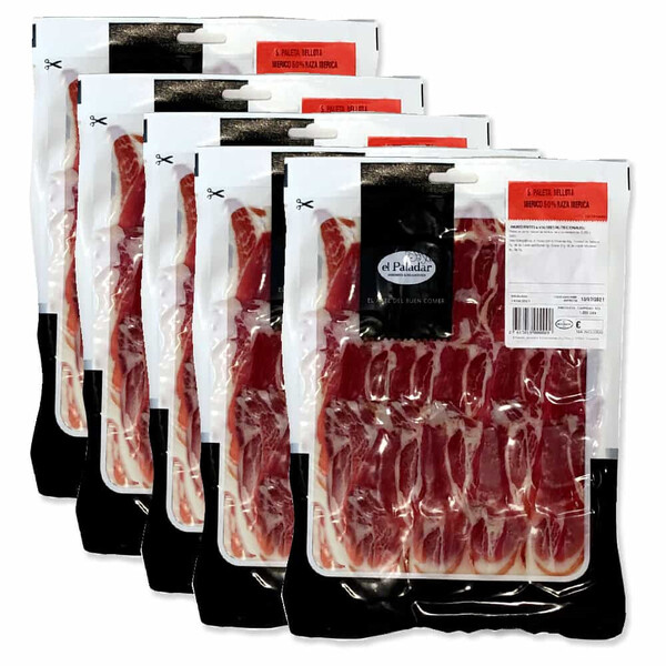 Pack Paleta Bellota Ibérico 50% Raza Ibérica (Selección El Paladar Corte Máquina 80G. X5 Loncheado)