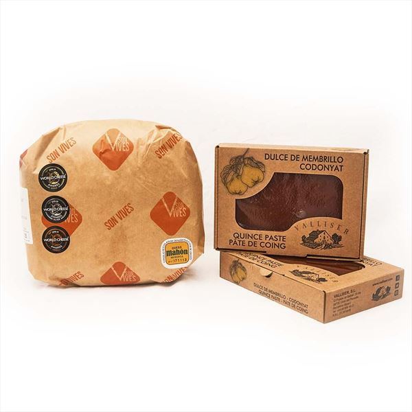 Pack Queso Mahón Menorca Semi Curado Son Vives + 2 Unidades de Dulce Membrillo