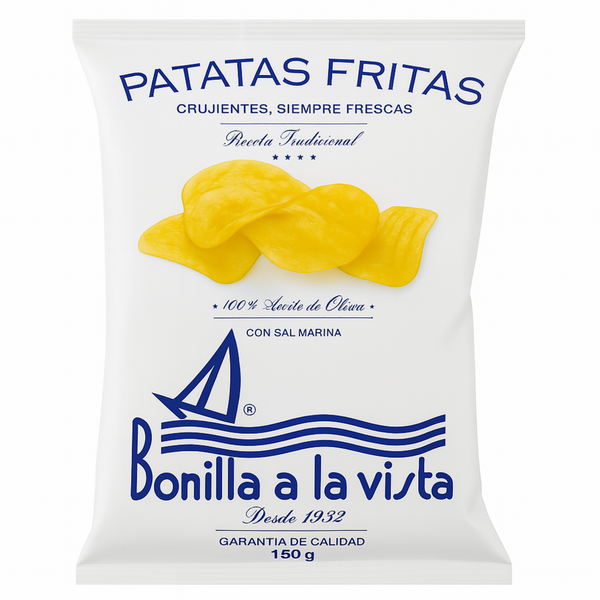 Patatas Fritas Bonilla a la Vista – Bolsa 150 g (Aceite de Oliva & Sal Marina)