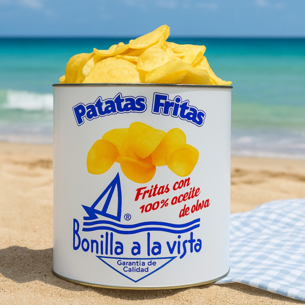 Patatas Fritas Bonilla a la Vista – Lata 500 g (Aceite de Oliva y Sal Marina) (1)
