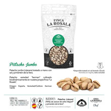 Pistacho Jumbo con cáscara tostado con sal "Finca La Rosala" Dogypack 150g.