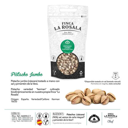 Pistacho Jumbo tostado con sal "Finca La Rosala" Dogypack 150g: Delicioso y saludable snack