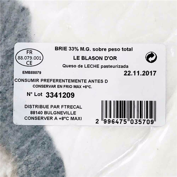 Queso Brie Le Blason D'or 3Kg (Pasterizado) (1)