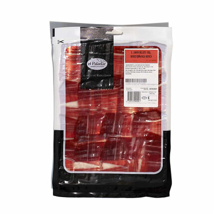 Sobre Jamón de Bellota Ibérico 50% Raza Ibérica Selección El Paladar "Cortado a mano" 80g.: Disfruta del auténtico sabor del jamón ibérico de bellota