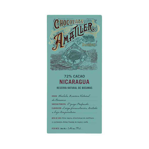 Tableta Chocolate Nicaragua 72% Amatller 70g. (2590)