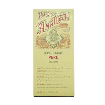 Tableta de chocolate Perú 83% Amatller 70g: Disfruta del exquisito sabor del auténtico chocolate peruano
