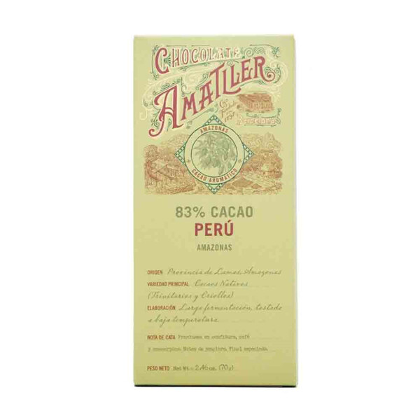 Tableta chocolate Perú 83% Amatller 70g. (2593)