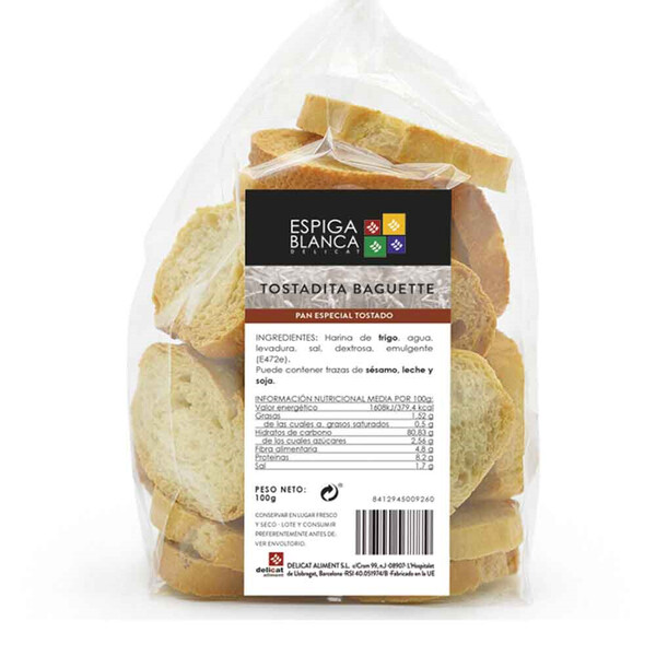 Tostaditas Baguette Espiga Blanca 100g.